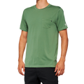 100% Mission Athletic T-Shirt - Olive - Medium 20014-00016