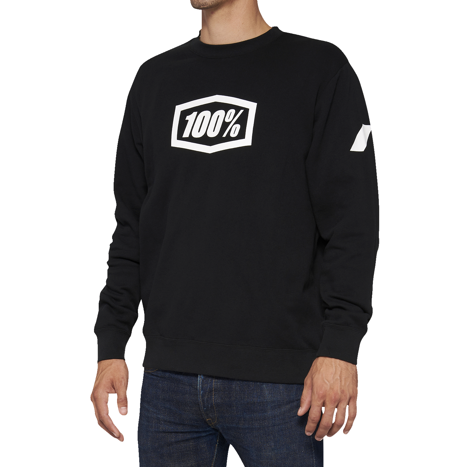 100% Icon Long-Sleeve Fleece Sweatshirt - Black - Large 20026-00002