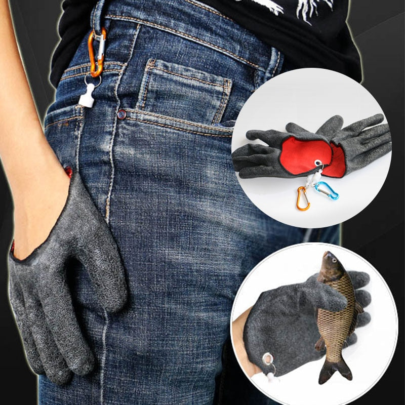 Fishing Catching Gloves Fisherman Professional Catch Fish Gloves with Magnetic Hooks Cut Puncture Resistant Protect Hand