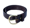 1.50-inch Stitched English Bridle Leather Belt with Solid Brass Belt Buckle