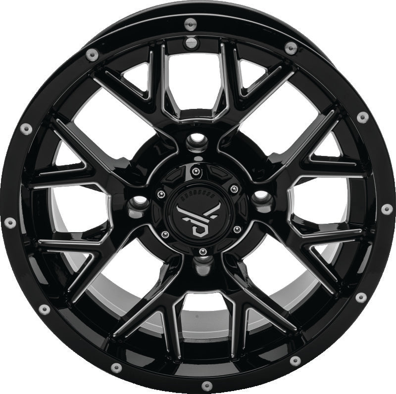 QuadBoss, QuadBoss Barbwire 14x7 Aluminum Wheel with 5+2 Offset for Powersports Vehicles (Part #608573)