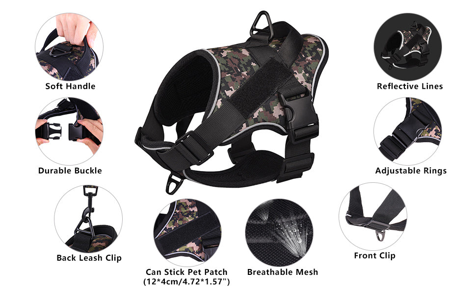 Tactical K9 Harness - Minimalist - Red