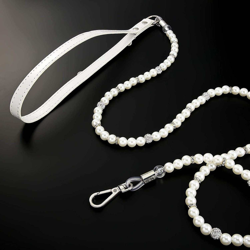 2 Pcs Pearl Collar and Leash for Dogs