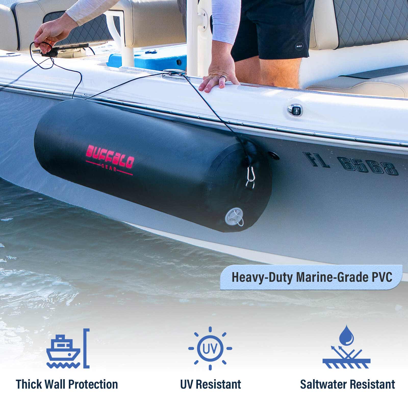 13" x 47.2" Inflatable Boat Fender with Electric Pump