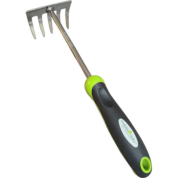 Stainless Steel 5 Tine Rake Cultivator Tiller Tool