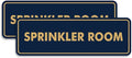 Signs ByLITA Standard Sprinkler Room Sign (Navy Blue/Gold) - Large 2 Pack