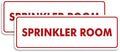 Signs ByLITA Standard Sprinkler Room Sign (White/Red) - Medium 2 Pack