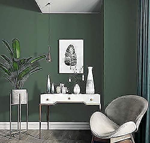 Dimoon 394''x23.6'' Green Peel and Stick Wallpaper Contact Paper Modern Self Adhesive Wall Paper Removable Renter Friendly Textured Solid Color Shelf Cabinet Vinyl Roll (394''x23.6'',Dark Green)