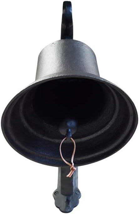 NACH Rustic Cast Iron Doorbell, Medium Door Bells for Homes, Classic Dinner Bell, Black Doorbell, 12.2 x 7.7 x 8.3 Inches, JS-90-096