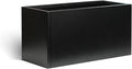 Galvanized Steel Metal Planter Rectangular Indoor Black Planter Box Large Outdoor Planters Steel 25" Lx 11" W x 13" H Commercial Residential for Patio, Deck, Garden