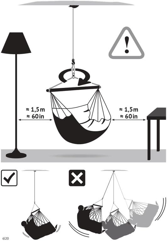 LA SIESTA® - Large Comfort Domingo Hammock Swing Chair - Weather & Tear Resistant Hanging Hammock Chair - Indoor Outdoor Hammock Chair Swing - Patio Porch Bedroom Hanging Chair - Max 285 Lbs, Almond