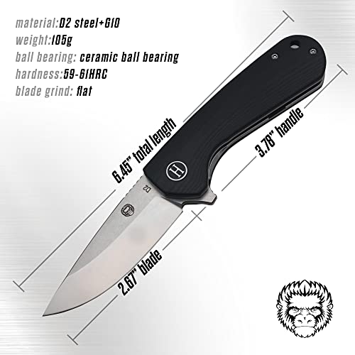 The Peasant Folding Pocket Knife Giftset for Men and Women (Silver and Black)
