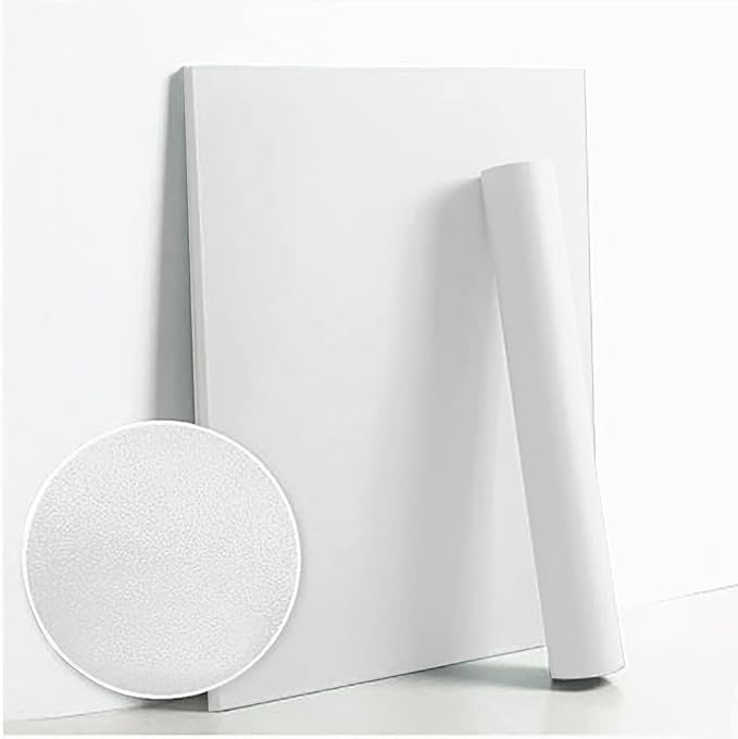 Dimoon 787''x17.7'' White Peel and Stick Wallpaper Contact Paper Self Adhesive Wall Paper