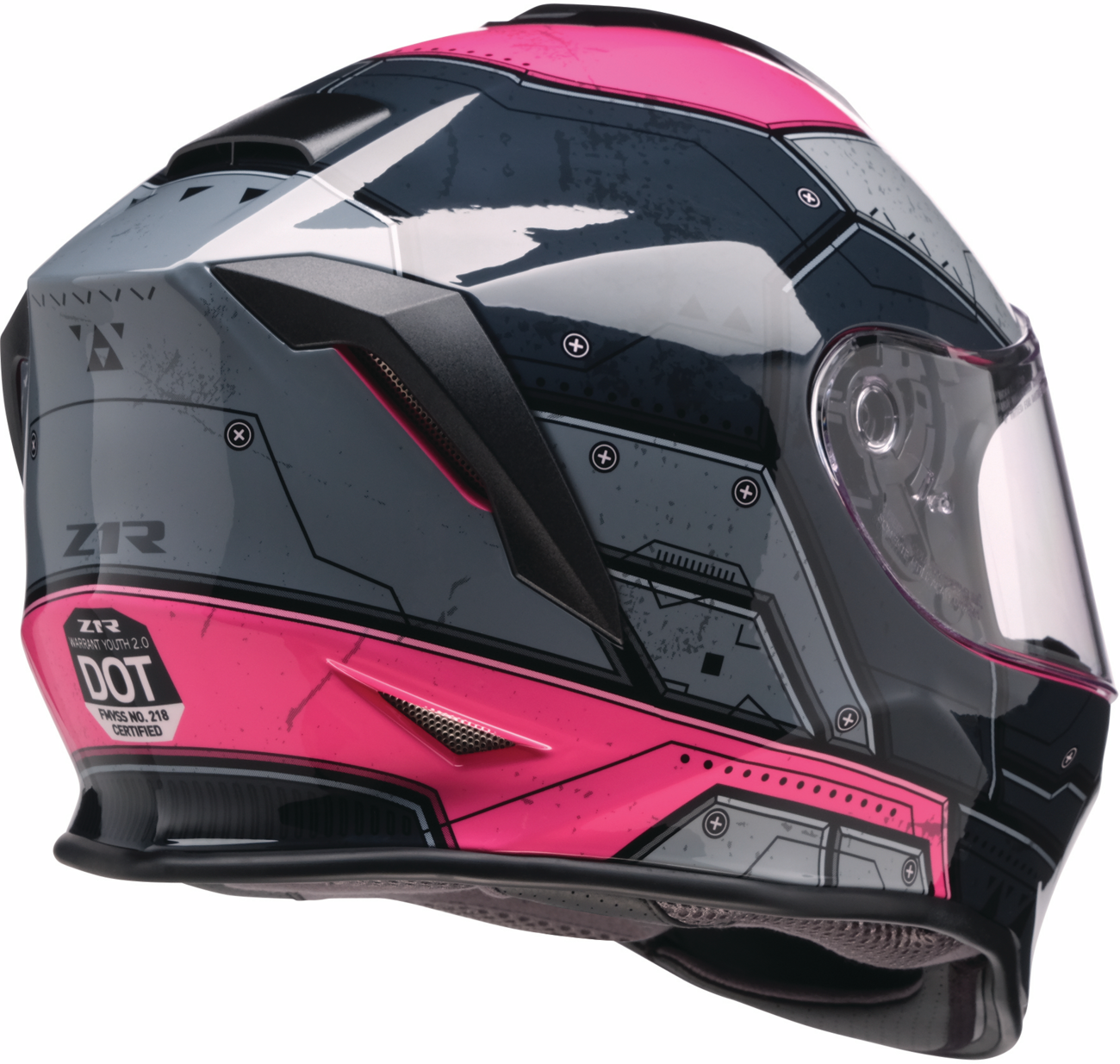 Z1R, Z1R Youth Warrant 2.0 Helmet Sentinel Black/Pink - Small by Z1R, Part Number 0102-0295