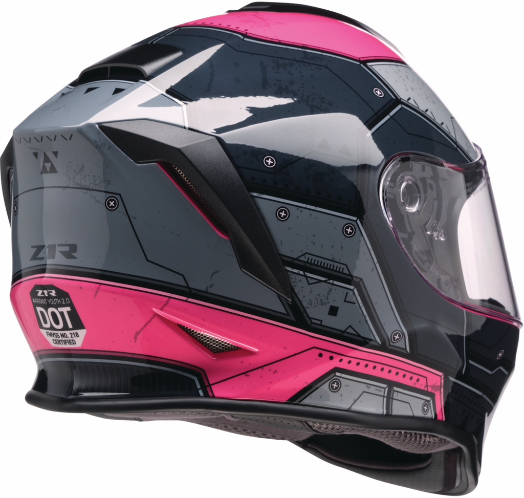 Z1R, Z1R Youth Warrant 2.0 Helmet - Sentinel Black/Pink, Medium - Part 0102-0296