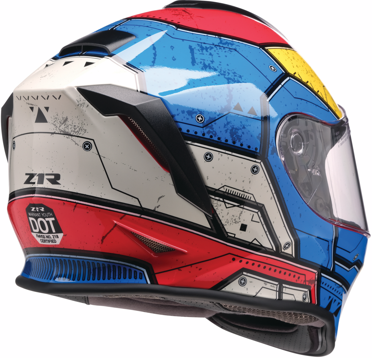 Z1R, Z1R Youth Warrant 2.0 Helmet - Sentinel Blue/Yellow, Medium - Part 0102-0293