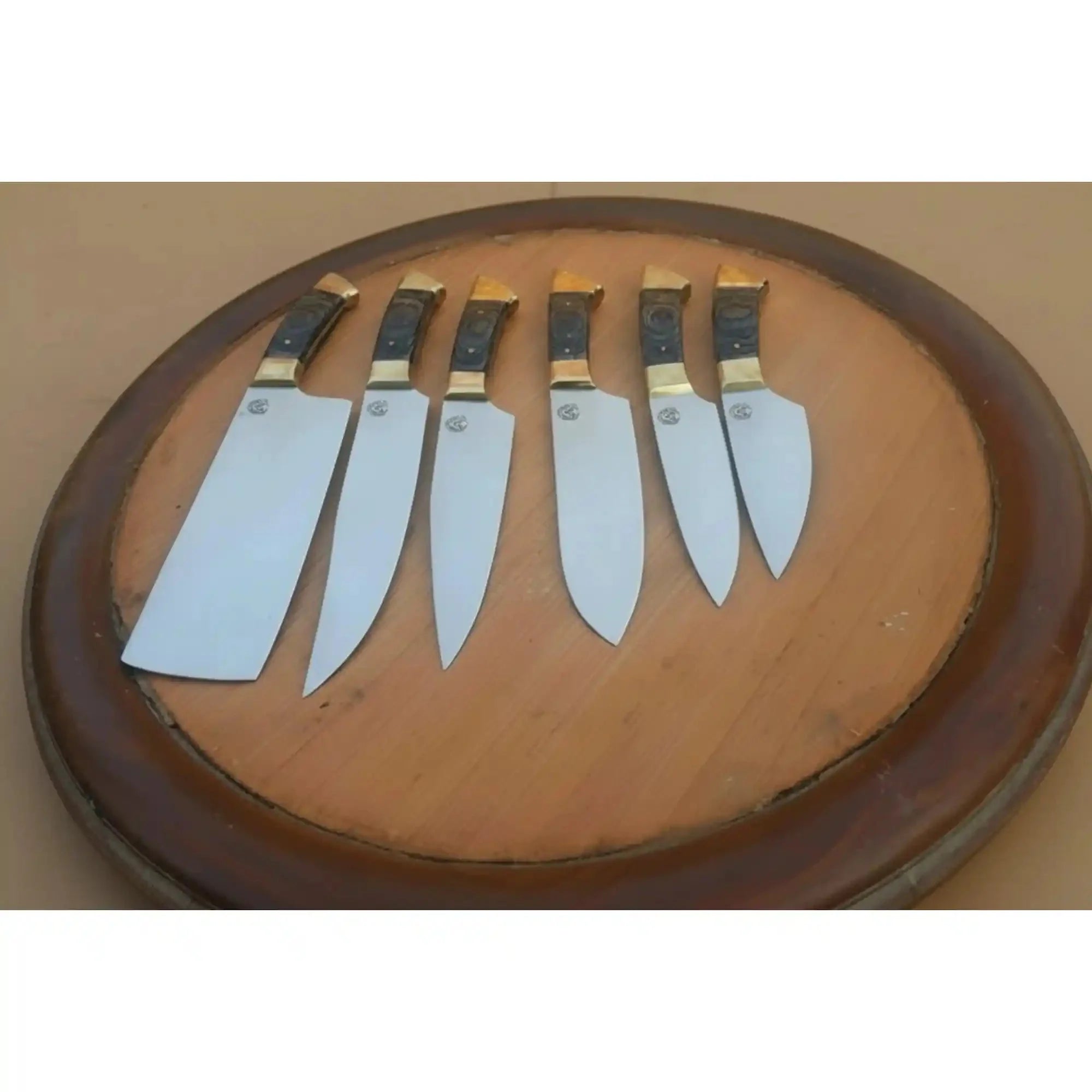 440c stainless steel Kitchen Knives Set With Beautiful Leather Roll Kit DK-0091