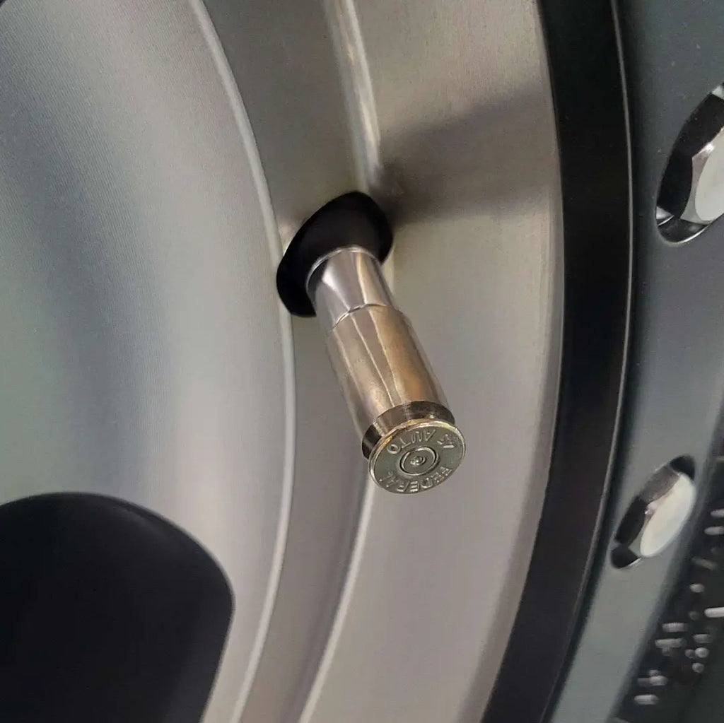 45 Caliber Nickel Bullet Casing Valve Stem Caps