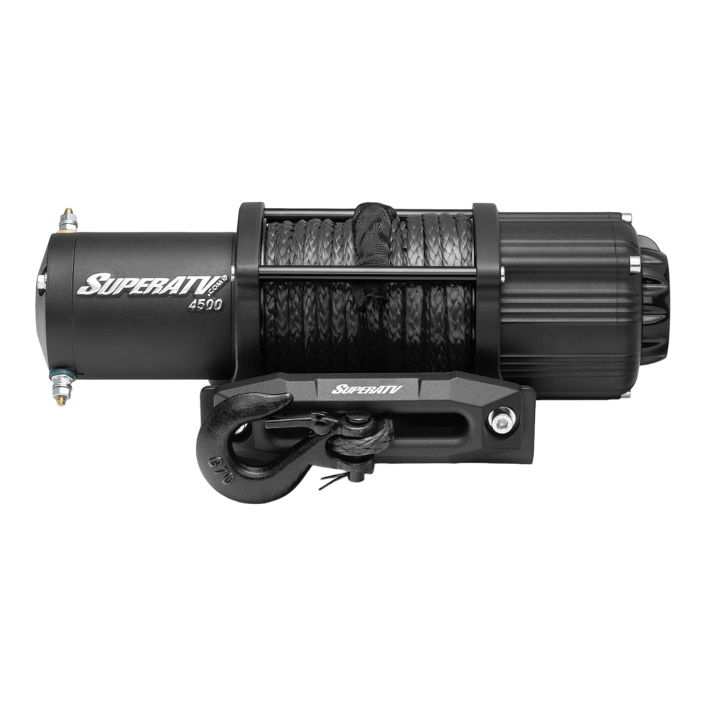SuperATV Black Ops 4,500 lb. UTV / ATV Winch for With Wireless Remote & Synthetic Rope