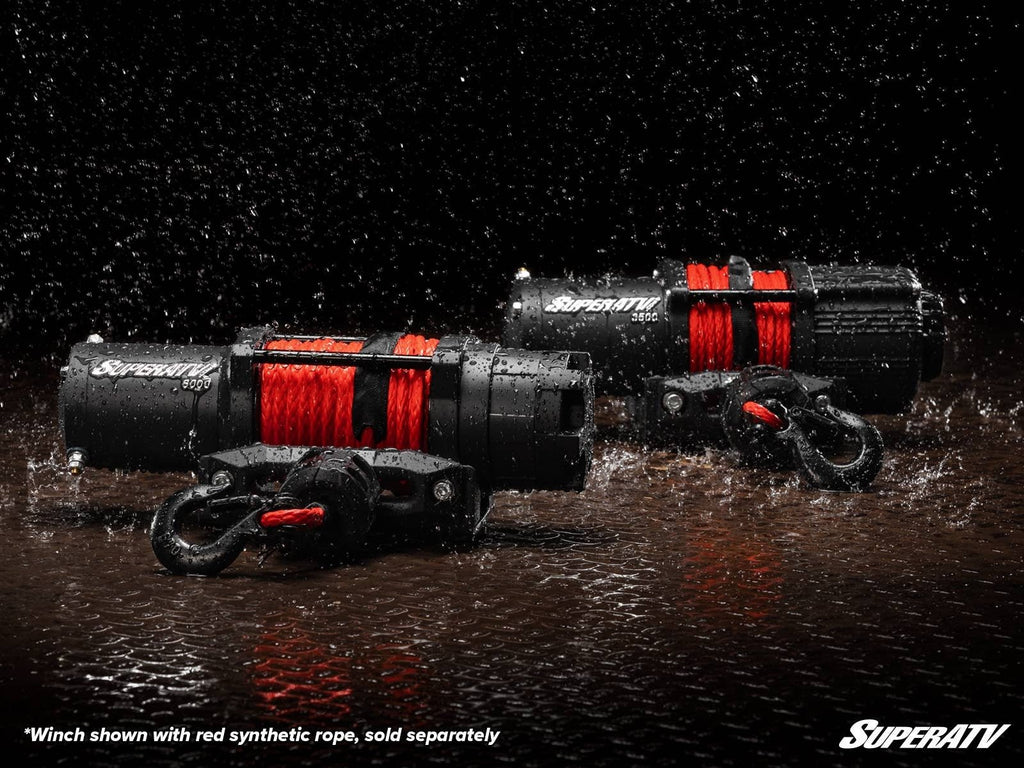 SuperATV Black Ops 4,500 lb. UTV / ATV Winch for With Wireless Remote & Synthetic Rope