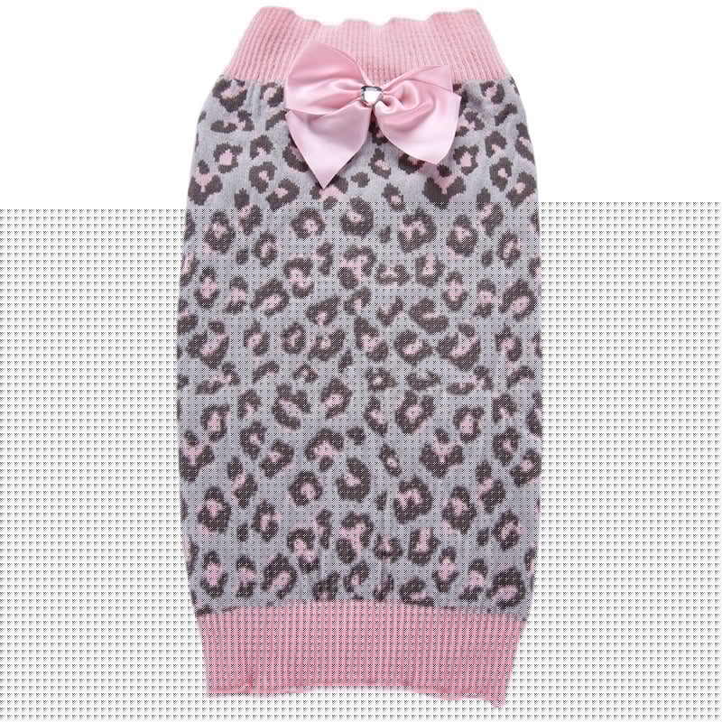 Dog sweater pink leopard