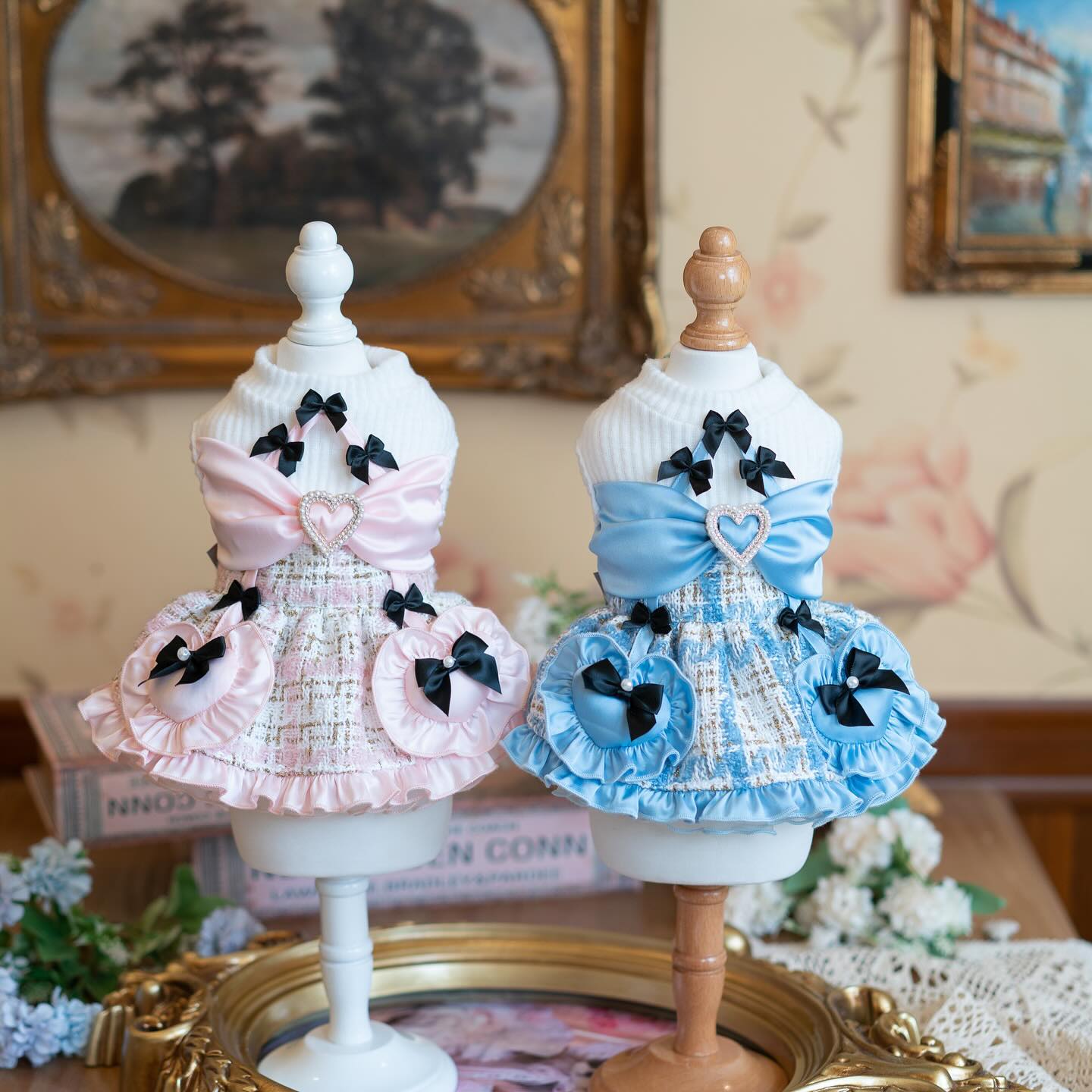 Luxury design Tweed Bow Belle Dog Dress
