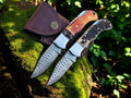 The Nomad's Clasp - Handmade Folding Pocket Knife – 3" Damascus Steel & Bone/Horn