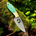 Damascus Steel Hunting & Skinning Blade with Deer Wirecut Pattern – The Whitetail Skinner