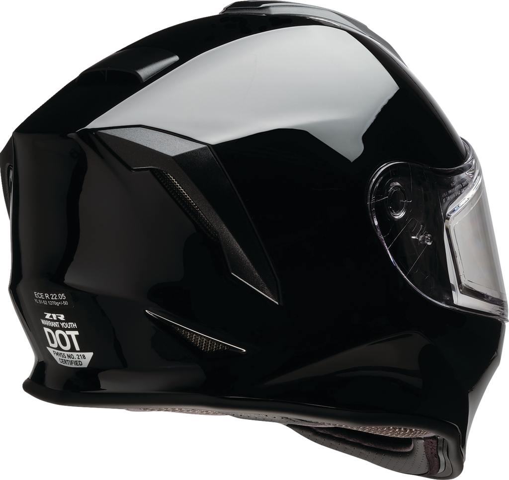 Z1R, Z1R Youth Warrant 2.0 Snow Helmet - Black, Large (Part Number 0122-0143)
