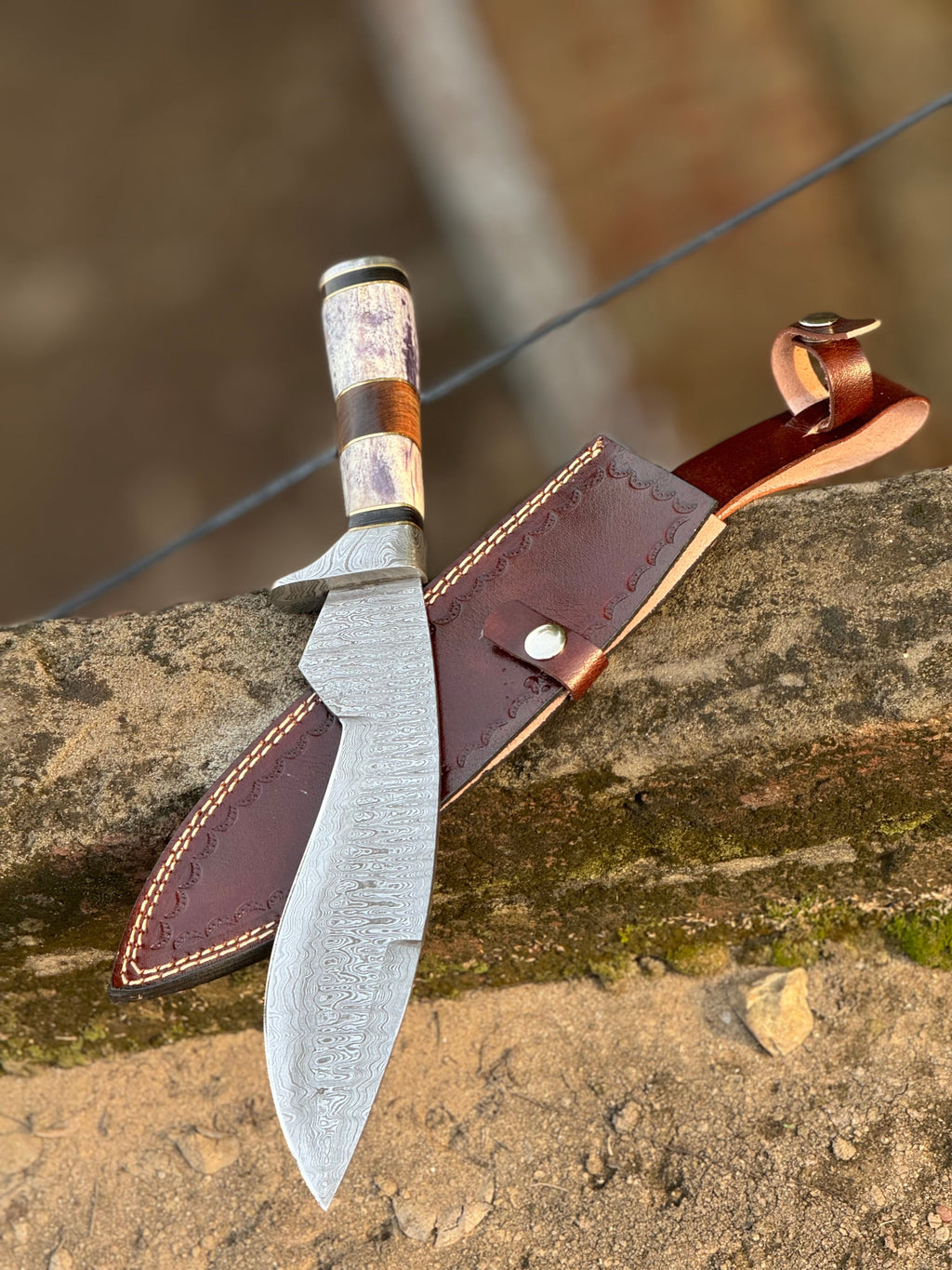 Handmade Damascus Kukri Knife with