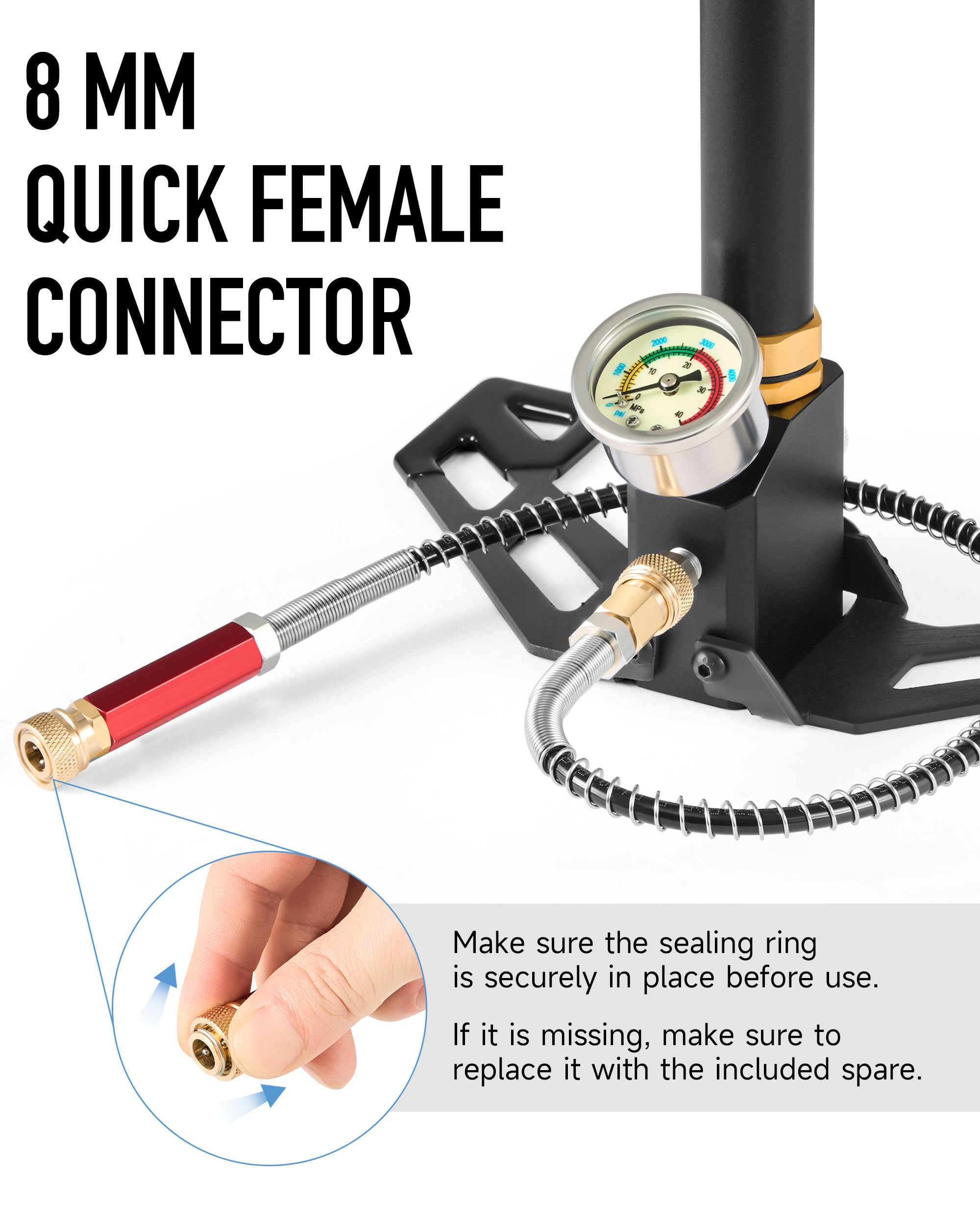 PCP Hand Air Pump 4500 psi High Pressure Hand Pump with Oil Moisture Filter Pressure Gauge