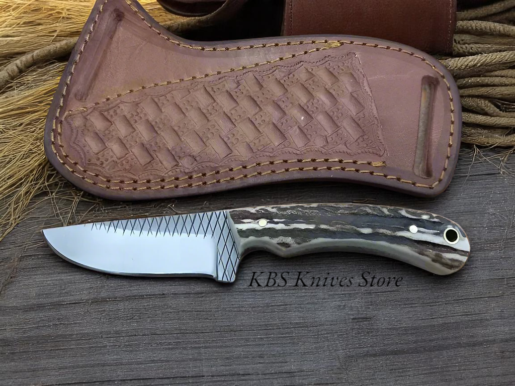 Ridge Rider – Antler Handle Cross Draw Sheath Knife for Sale