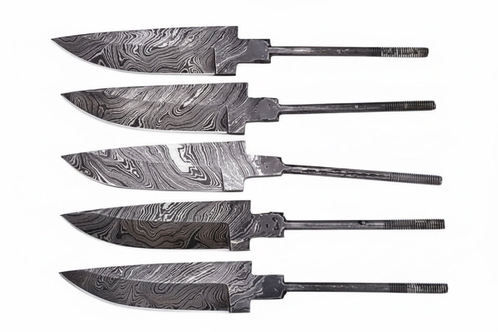 5 Pieces Custom Handmade Damascus Steel Blank Blades / Knife Making Unready Blades /Hunting Knives DK-0146