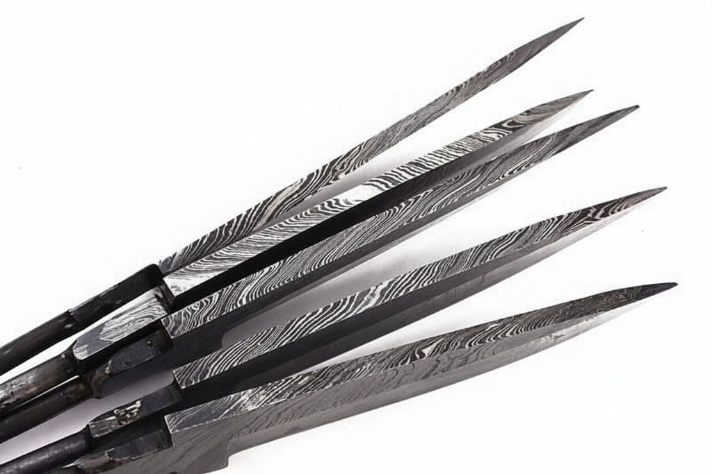 5 Pieces Custom Handmade Damascus Steel Blank Blades / Knife Making Unready Blades /Hunting Knives DK-0146