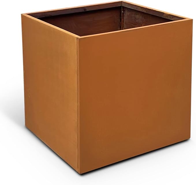 Corten Steel Planter Box Metal Square Planters Steel Large Planter Outdoor Tall Plant Durable Antique Detached for Commercial Residential Patio Deck and Backyard 26 Inch