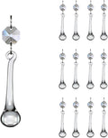 12pcs Raindrop Crystal Chandelier Prisms Parts, Hanging Crystals Beads for Chandeliers, Home Decoration