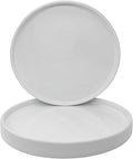 2 Pack Ceramic Plant Saucer Pot Tray 6 Inch, Planter Saucers 4 5 6 7 8 9 10 11 12 13 Inch for Indoors Outdoor, Durable Sturdy Flower Drainage drip Water Tray for Glazed Pots Base (6.4 Inch-White)