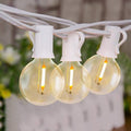 GOOTHY 25Ft Globe Led String Lights Waterproof, Connectable Hanging Patio String Lights with 14 LED Plastic Globe Bulbs, Indoor/Outdoor Decoration Lights for Room Patio Garden Bistro Backyard -White