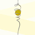 Gazing Ball Spiral Tail Wind Spinner,Decorative Wind Spinner 11inch Tail and 2 inch Glass Orb. Indoor Outdoor Wind Spinner Tail Sun Catcher Garden Decoration-13 inch Height(Gold)