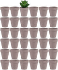 Yishang 36 pcs Small Mini Grey Clay Pots, 2.5'' Terracotta Pot Clay Ceramic Pottery Planter,Cactus Flower Terra Cotta Pots,Succulents Nursery Pots,with Drainage Hole,Great for Crafts,Wedding Favor