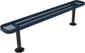 Coated Outdoor Furniture Heavy-Duty Outdoor Bench Thermoplastic Coated, Expanded Metal, Commercial-Grade Seating, Made in America (Surface Without Back, 6 Ft, Dark Blue)