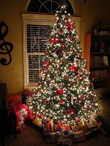 OZS 2Pack 164ft 400 LED String Lights Outdoor/Indoor, Extendable String Lights for Christmas Trees, Waterproof 8 Modes Green Wire Lights Holiday for Christmas Decorations (Cool White)