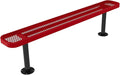 Coated Outdoor Furniture Heavy-Duty Outdoor Bench Thermoplastic Coated, Expanded Metal, Commercial-Grade Seating, Made in America (Surface Without Back, 6 Ft, Textured Red)