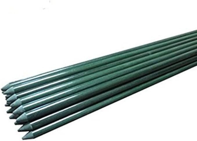 8 Pack Garden Stakes 4Ft for Climbing Plants Supports Pole EcoStake Rust-Free 3/8'' Dia Plant Sticks Fence Post (48inch)