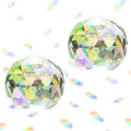 2 Pack Clear Glass Crystal Ball Prisms Window Rainbow Maker Sphere Faceted Gazing Ball Prism Prism Suncatcher for Home Décor, Feng Shui, (60mm /2.36inch, 2 pcs)