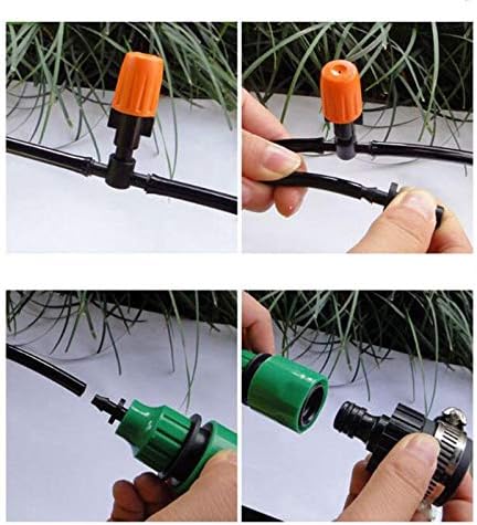 Drip Irrigation kit Plant Watering System Gravity Fed Irrigation Water Drip Setfor Garden Greenhouse Yard Lawn Home or Vacation Use 22M 8/11" Tube 30 Nozzles