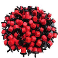 100 pcs 1/4 Inch Adjustable Drip Irrigation Parts, Irrigation Drippers Sprinklers for Drip Irrigation System