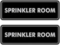 Signs ByLITA Standard Sprinkler Room Sign (Black/Silver) - Small 2 Pack