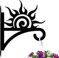 peacoblue Iron Plant Hangers Hooks Sunrise for Outdoor Indoor Hanging Plants Flower Fern Pots Lantern Bird Feeder Wind Chimes, 12"x15" Weather Resistant Metal Wall Holder for Porch Garden Farmhouse