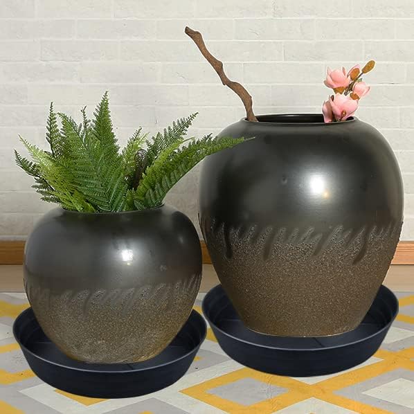 Plant Saucer 18 Inch, Extra Large Planter Saucer 4 Pack, Plastic Plant Saucers for Indoors and Outdoors, Plant Pot Saucers, Drainage Tray for 16, 17, 18 in Planters